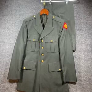 US Army Class A Uniform Men's 40R Green Coat 34X29 Pants Green Wool Blend
